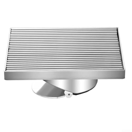 Allthingstore Quadratischer Bodenablauf aus 304 Edelstahl, 15 x 15 cm, mit großem Durchmesser für schnelle Badezimmer-Drainage, Haarfänger und Geruchsbarriere Allthingstore Quadratischer Bodenablauf aus 304 Edelstahl, 15 x 15 cm, mit großem Durchmesser für schnelle Badezimmer-Drainage, Haarfänger und Geruchsbarriere von Allthingstore