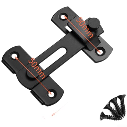 Allthingstore Robuster Türriegel aus Edelstahl mit 90-Grad-Schließmechanismus und verstellbarer Begrenzungsplatte, geeignet für verschiedene Türstärken (A) von Allthingstore