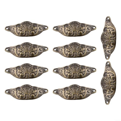 Allthingstore Set mit 10 Legierungsgriffen, Muschelform mit Befestigungsschrauben für Küchenschränke, Schubladen und Möbelbeschläge von Allthingstore