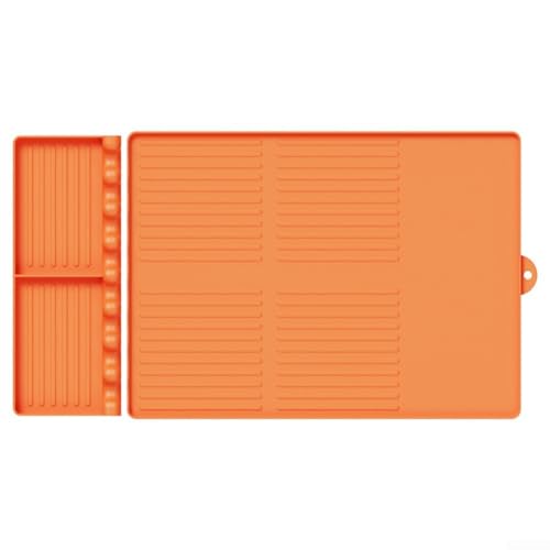 Allthingstore Silikon-Grillmatten-Set mit schützenden Abfluss-Pads und Wärmeisolierung für Küchenaufgaben (Orange-A) von Allthingstore