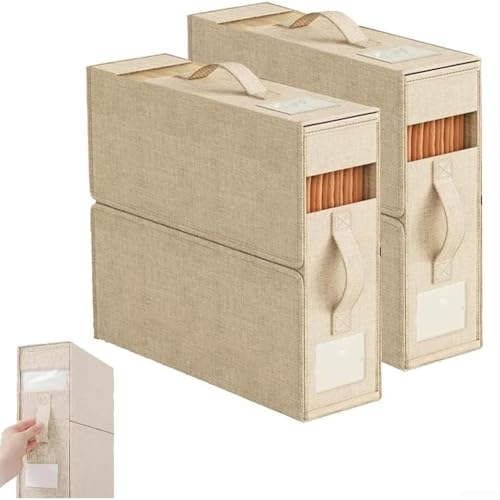 Allthingstore Staubdichte Aufbewahrungstasche mit transparentem Fenster und Griffen für Bettwäsche, Decken und Kleidung, grau, 38 x 32 x 11 cm, eine Packung (Meter weiß zwei) von Allthingstore