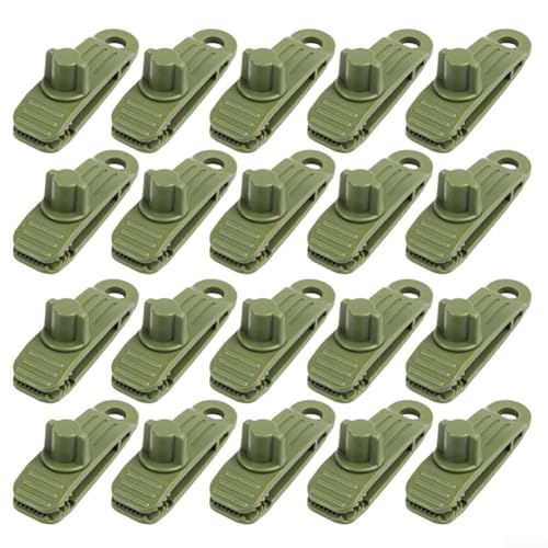 Allthingstore Tarp Clips Heavy Duty Outdoor Clamps Set Plastic Crocodile Mouth Design With Lock Mechanism For Camping Tent Pool Markise 10 Pack (Green) von Allthingstore