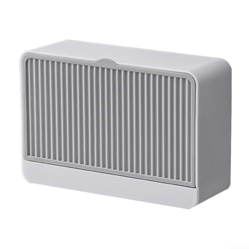 Allthingstore Tragbare Seifenbox mit Ablaufabdeckung, doppellagiges Design zur Seifentrennung, geeignet für Schlafsaal und Haushaltsbadezimmer (grau) von Allthingstore