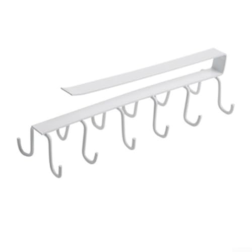 Allthingstore Unterschrank-Hängeregal für Küche und Kleiderschrank, Metall-Hängeregal für Tassen, Löffel, Handtücher und kleine Töpfe, praktische Aufbewahrungslösung (weiß) von Allthingstore