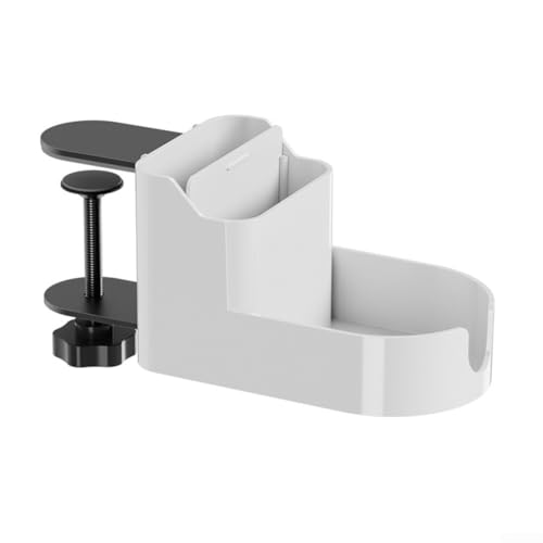 Allthingstore Verstellbares Schreibtischregal für Handys und Tassen mit rutschfester Schraubschnalle, abnehmbare Trennwand für individuelle Aufbewahrung, aus ABS und Karbonstahl für langfristige von Allthingstore