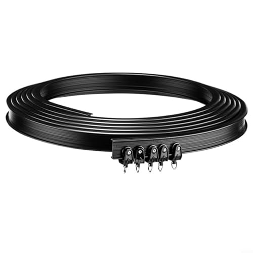 Allthingstore Vorhangschienensystem aus Stahl 5 Meter biegbare Gleitschiene mit Montagezubehör zur Fensterbehandlung von Allthingstore