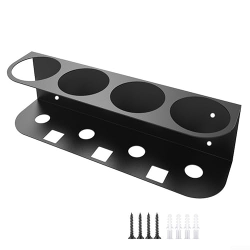 Allthingstore Wandmontierter Metall-Sprühflaschenhalter mit quadratischem Loch-Design, rostbeständiger Aufbewahrungs-Organizer für Garage, Werkstatt (drei quadratische Löcher) von Allthingstore