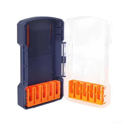 Aufbewahrungsbox für Sechskantschaftbohrer und Gewindebohrer, Kunststoffkonstruktion mit Schlitzen für 10 Bits und tragbarer Größe (blau) von Allthingstore