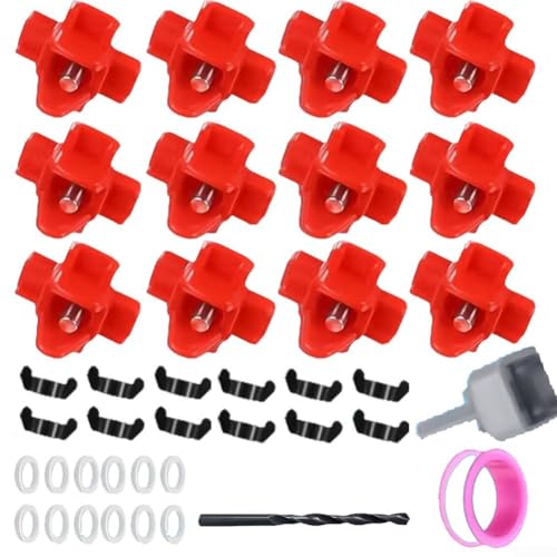 Bewässerungsset für Hühnerstall, 12 Stück, auslaufsichere Nippel mit Bohrer und Klebeband für einfache Einrichtung von Allthingstore