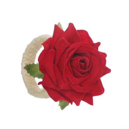 Blumen-Serviettenringe, 6 Stück, für Hochzeiten, Bankette und schöne Heimdekoration, um Ihr kulinarisches Erlebnis zu verbessern (rot) von Allthingstore