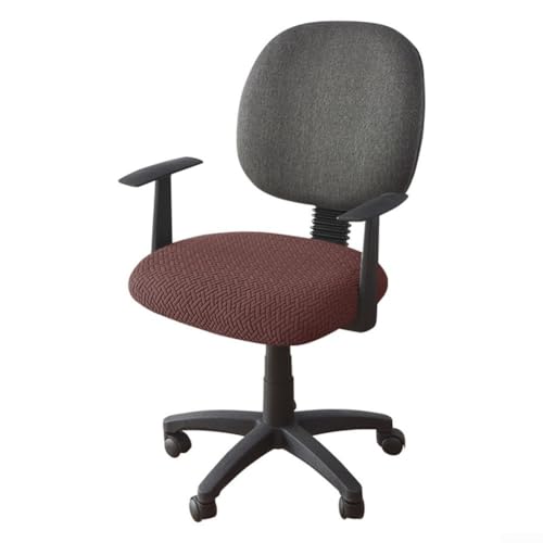 Bürostuhlbezug aus T-förmigem Jacquard-Stoff, weicher und luxuriöser Schutz für Ihren Arbeitsplatz (dunkelbraun) von Allthingstore