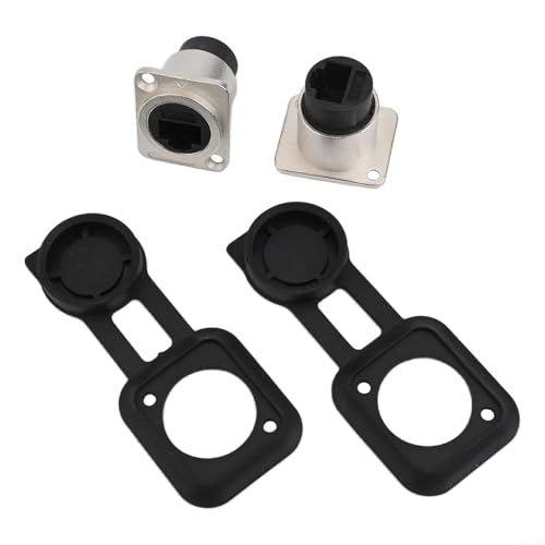 Cat6 Panel-Mount-Adapter 2er-Set, D-Typ für RJ45-Buchse für robuste Datenübertragung (Silber) von Allthingstore