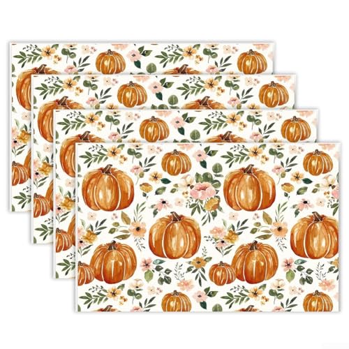 Charmante Tischsets mit Herbstmotiv, perfekt für Thanksgiving-Abendessen oder Halloween-Partys (B) von Allthingstore