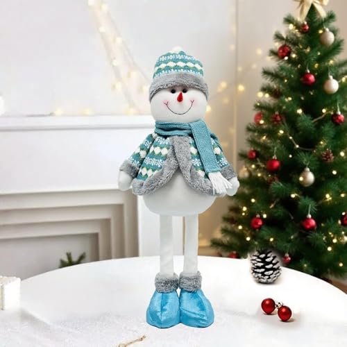 Dehnbare Plüsch-Weihnachtswichtelpuppe mit verstellbarer Höhe, weichem Stoff und traditioneller Strickmütze für saisonale Tisch- und Regaldekoration (2) von Allthingstore
