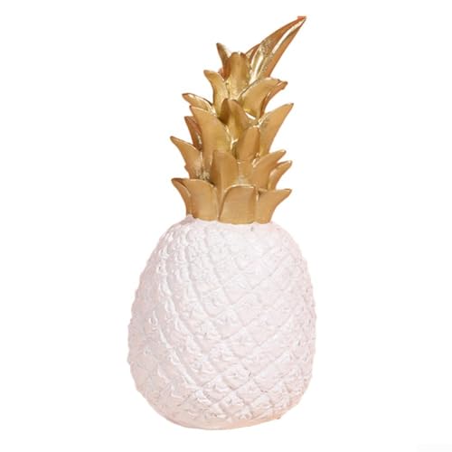 Dekorative Ananas-Harzstücke für Zuhause, geeignet für Eingänge, Bücherregale und Essbereiche (mittelweiß) von Allthingstore