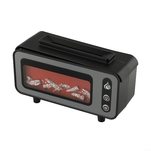 Doppelfunktions-Retro-Luftbefeuchter und Diffusor für ätherische Öle mit simulierter Flammenbeleuchtung für verbesserte Atmosphäre (schwarz) von Allthingstore