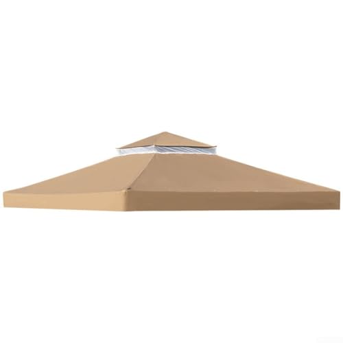 Doppelstöckige Pavillon-Überdachung, 300 x 300 cm, mit integriertem Lüftungsgitter, für Veranstaltungen und Versammlungen, Hellbraun von Allthingstore