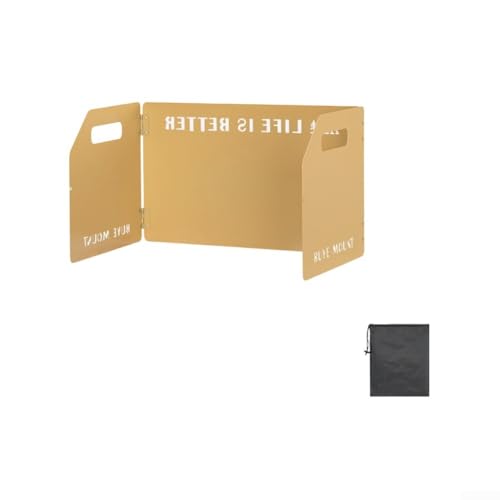 Dreifach gefalteter Windschutz für Campingkocher bietet Windbeständigkeit (Khaki) von Allthingstore