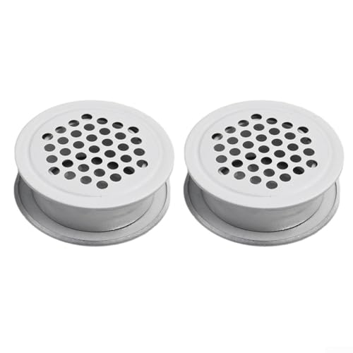 Edelstahl Runde Gitter Entlüftung 2er Set für Schrank und Kleiderschrank Luftstrom (weiß) von Allthingstore