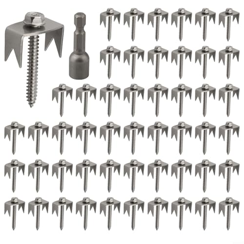 Edelstahl Zaunnägel Set mit 50 U-förmigen Klammern für einfache Installation in Garten- und Bauernhofprojekten von Allthingstore