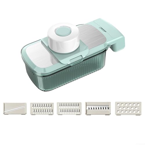 Effizienter Gemüseschneider, 5 Klingen zum Schneiden, Reiben und für schnelle Zubereitung von Mahlzeiten (grün) von Allthingstore