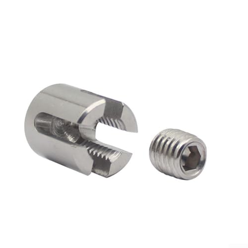 Eine zuverlässige Lösung für alle Ihre Projektbedürfnisse. Diese Kreuzklemme aus Edelstahl ist perfekt für Drähte mit einer Größe zwischen zwei und acht Millimetern (M12 x 4) von Allthingstore