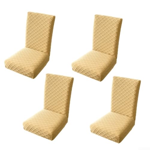 Einzigartige Stuhlhussen mit Rautenmuster, 4 Stück, perfekt für Heimdekoration (gelb) von Allthingstore