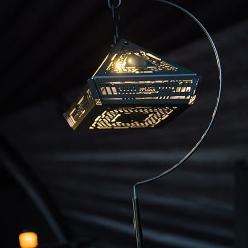 Einzigartiger Pyramiden-Lampenschirm mit integriertem Haken und Tablett für stimmungsvolle Beleuchtung (Relief) von Allthingstore
