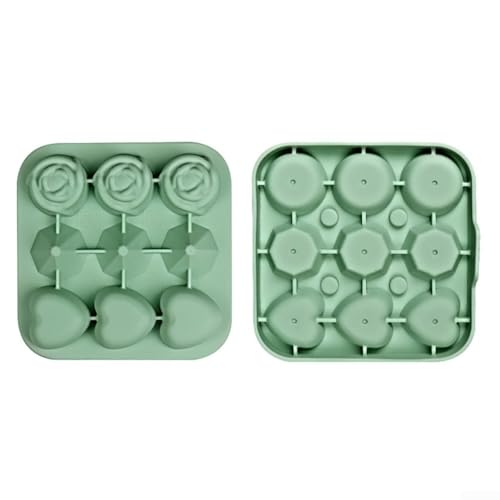Eiswürfelform aus Silikon mit stabilem Rosenherz-Design, müheloses Befüllen und Reinigen, perfekt für die Herstellung beeindruckender Eisformen für Partys (tiefgrün) von Allthingstore