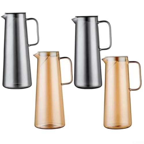 Elegante Glaskaraffe mit Deckel, perfekt zum Servieren von Getränken zu Hause oder im Büro, hitzebeständig und leicht zu reinigen (D) von Allthingstore
