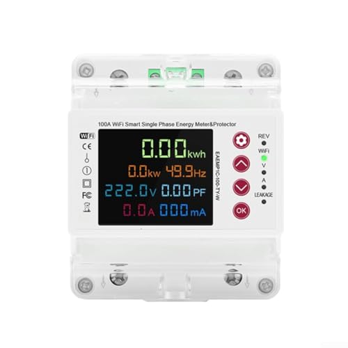 Energieüberwachungslösung, 100 A, WLAN-fähiges kWh-Messgerät mit anpassbaren Spannungsschutzeinstellungen von Allthingstore
