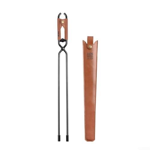 Ergonomische Grillzange aus Karbonstahl mit Lederbezug für sicheres und einfaches Kaminholzmanagement (Feuerwerkskörper) von Allthingstore