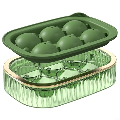 Flexible Eiskugelformen machen 6 große Eiswürfel für Würfel, die die Temperatur länger halten, perfekt für Whisky und Cocktails (grün) von Allthingstore