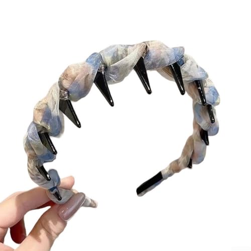 Flexibles Kunststoffgarn gezahnter Kamm Stirnband für den Freizeit- und Außenbereich, Landhausstil Haarschmuck mit bequemer Passform und einzigartigem Design (Blau) von Allthingstore