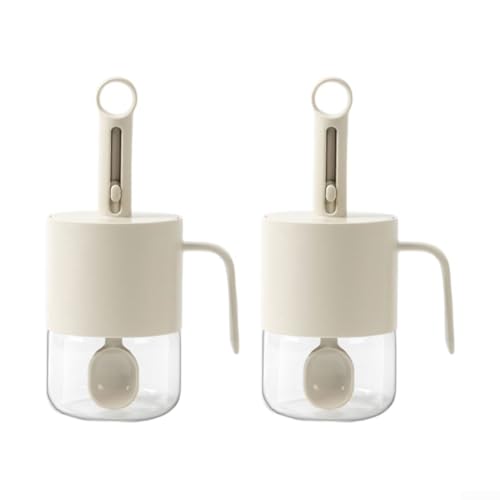 Für praktisch gestaltete Mini-Gewürzgläser aus Glas mit versiegelten Deckeln und Löffeln (hellgrau) von Allthingstore