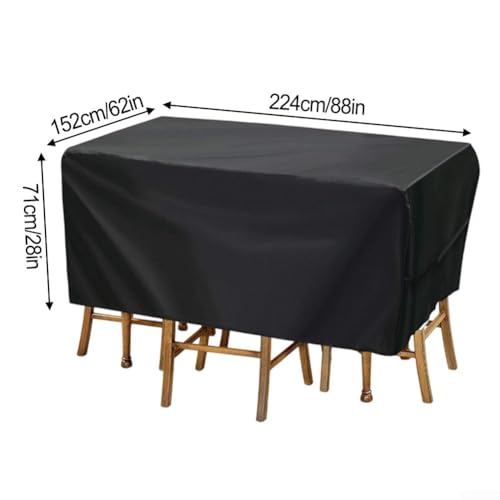 Gartenmöbelabdeckung mit winddichten Eigenschaften, passt perfekt auf rechteckige Tisch- und Stuhl-Sets (223,5 x 157,5 x 71,1 cm) von Allthingstore