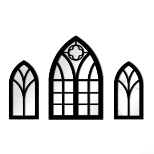 Gothic Themed Mirror for Home Use Elegant Wooden Frame and Acrylic Material for Decoration (MZ487 B) von Allthingstore