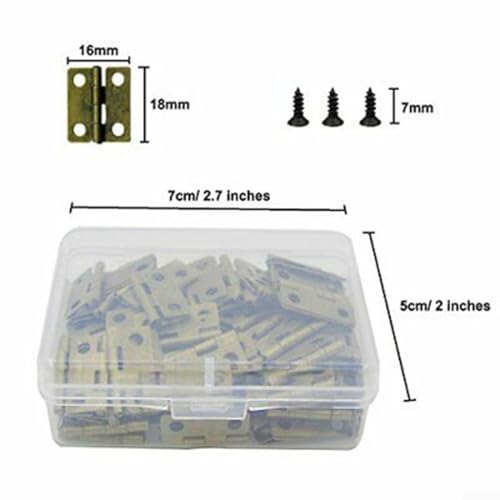Granmp Set mit 100 Mini-Box-Scharnieren, Antik-Finish, für Holzbearbeitung und Heimwerkerhandwerk von Allthingstore