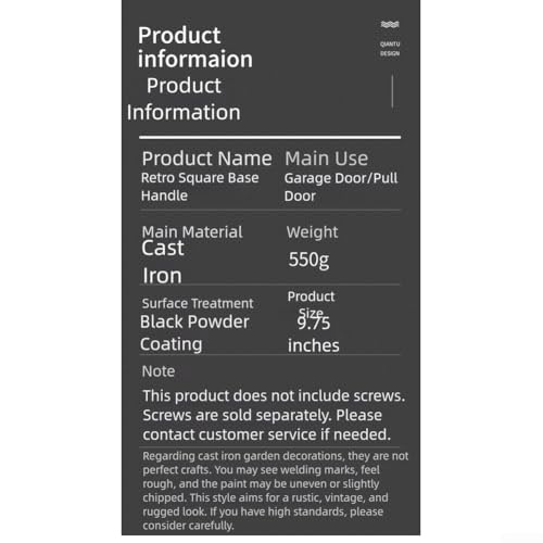 Gusseisen-Griff für Scheunentürgriff mit rostbeständiger schwarzer Oberfläche, strapazierfähig für Schiebetüren und Holztüren, ergonomischer Griff Gusseisen-Griff für Scheunentürgriff mit rostbeständiger schwarzer Oberfläche, strapazierfähig für Schiebetüren und Holztüren, ergonomischer Griff von Allthingstore