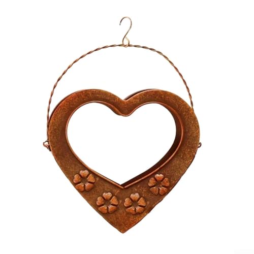 Hängender Blumentopf aus Metall in Herzform für den Innen- und Außenbereich, für Sukkulenten und kleine Pflanzen, Gartendekoration (C-Stil) von Allthingstore