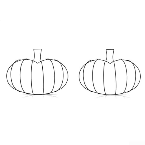 Hexenhut und Kürbiskranz aus Metall für Herbst und Halloween, Haustür oder Veranda-Dekoration (B) von Allthingstore