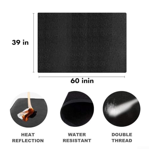 Hitzebeständige, feuerfeste Grillmatte für Gasgrills, Bodenschutz, um Fett aufzufangen und Decks beim Kochen im Freien zu schützen (99 x 152 cm) von Allthingstore