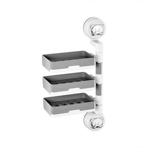 Intelligentes Design drehbare Seifenschale mit 24 Aufbewahrungsschichten mit effektiver Drainage für optimale Nutzung im Badezimmer (3 Ebenen) von Allthingstore
