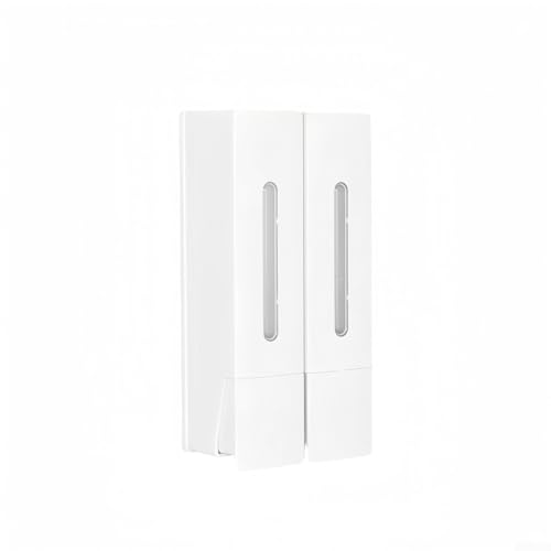 Intelligentes Design zur Wandmontage, Seifenspender-Pumpe fasst 400 ml für Duschgel oder Shampoo, leicht zugänglich in Ihrem Badezimmer (weißes Doppel) von Allthingstore