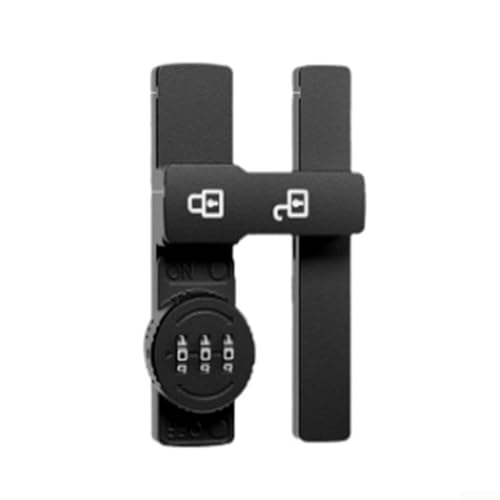 Kombinationstürriegel mit 3-stelligem Codeschloss für 180-Grad-Schiebetüren, Zinklegierungsmaterial, entworfen für mehrere Türanwendungen (schwarz) von Allthingstore