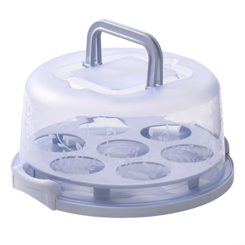 Kompakter Kuchenträger mit sicherem Deckel und faltbarem Griff für einfachen Transport von 20,3 cm Kuchen, Cupcakes, Muffins und Vorspeisen-Tablett (blau) von Allthingstore