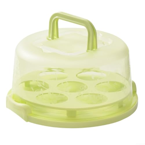 Kompakter Kuchenträger mit sicherem Deckel und faltbarem Griff für einfachen Transport von 20,3 cm Kuchen, Cupcakes, Muffins und Vorspeisen-Tablett (grün) von Allthingstore