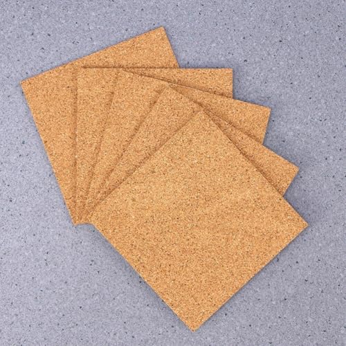 Kork-Untersetzer-Set mit 10 Stück, für den Heimgebrauch, mit rutschfester Unterseite und Applikationen in der Dekoration (quadratisch) von Allthingstore