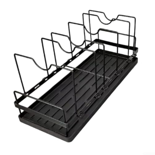 Küchenregal Verstellbare Schüssel und Topflappen mit effektivem Drainagesystem für Komfort (schwarze Pfannenabdeckung) von Allthingstore