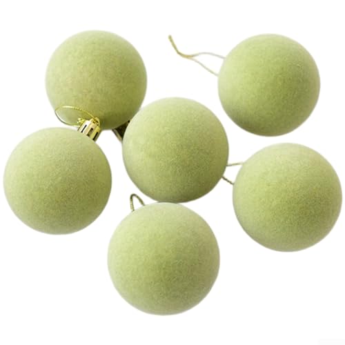 Kunststoff-Weihnachtskugel-Ornamente mit Beflockung zum Aufhängen an Bäumen, zeigt ein modernes Design und Konstruktion für die Weihnachtszeit (G) von Allthingstore